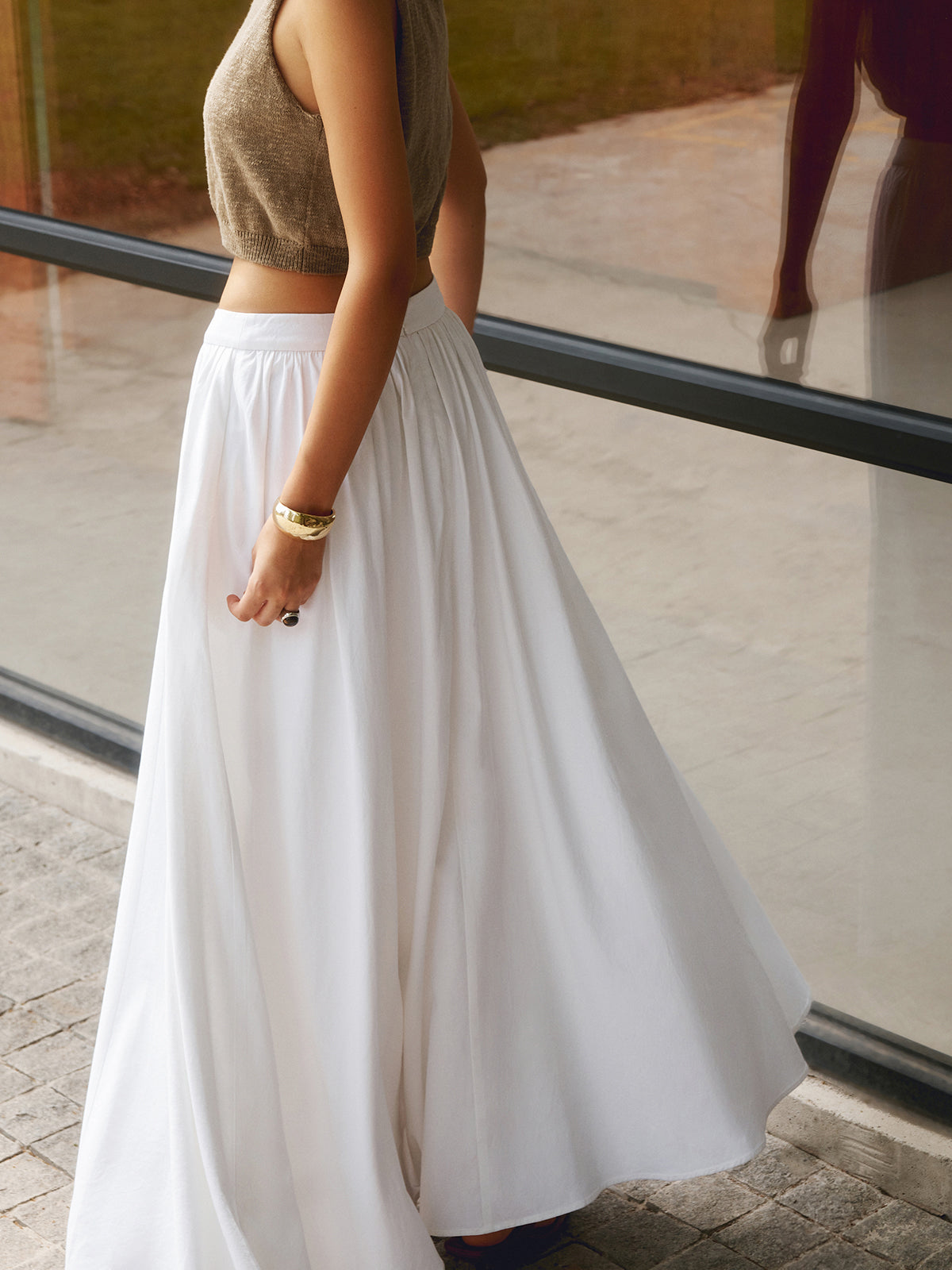 CBR™ | MARISTE Linen Pleated Maxi Skirt